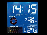 infactory Portable Design-Wetterstation mit Wettervorhersage & Wecker - 5