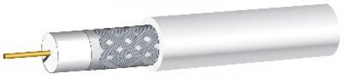 Preisvergleich Produktbild Sat Kabel: weiß RG6: 100 M