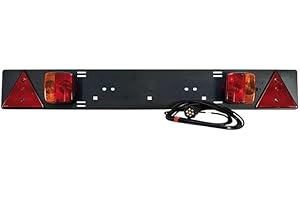Goodyear - Barra de Luces Traseras 1m Coche 12V, Señalizacion para Remolques, con 2 Pilotos 2 Reflectores, Conector 7 Pines: Freno, Intermitente, Posicion, Matricula - Homologada IP65, Cable 4.5m