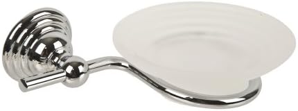 Chrome Round Soap Dish Holder Wall Mounted Bathroom Accessory Frosted Glass