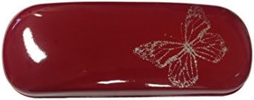 Large Glasses Case Glossy Hard Glossy Butterfly Spectacle Sunglasses Glasses Eyewear Case BUTTERFLY RED