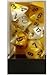 Produktbild Chessex Polyhedral 7-Die Gemini Dice Set: Gold & White with Black (d4, d6, d8, d10, d12, d20 & d00) CHX-26448 by Chessex
