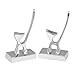 Produktbild KS-Furniture 2er Set Buchstütze CAT - 13,5 cm große Aluminium-Dekoration | Design Deko CD-Ständer modern | Buchhalterung silbern als Geschenkidee | Formschöner DVD-Halter | Buchhalter Bookend