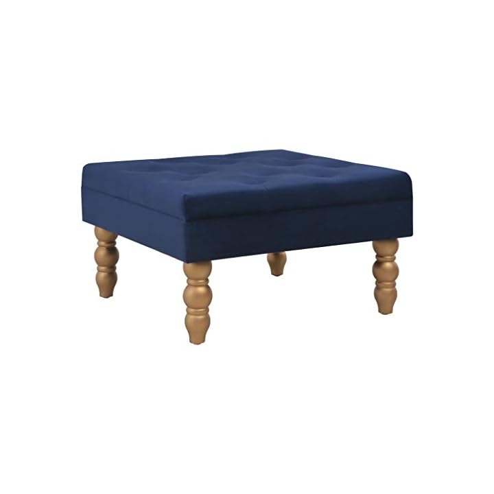 Quattro Meble Weißes Echtleder Hocker aufklappbar mit Stauraum