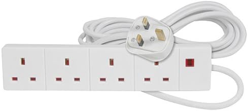 3 metre 4 Gang extension lead cord with Neon - DJ2GO