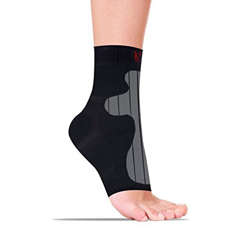 VeloChampion Soportes/Calentadores de Compresion para Tobillos y pies (Medium, Black)(Par) Ankle