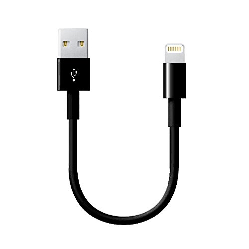 Preisvergleich Produktbild iprotect Original 15cm USB Ladekabel Datenkabel 0,15m kompatibel mit iPhone 5 5s 5c SE, iPhone 6 6 Plus 6s 6s Plus, iPhone 7 7 Plus, iPhone 8 8 Plus, iPhone X XS XR, iPad- in schwarz