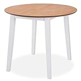 Fácil montaje vidaXL Mesa Comedor Alas Abatibles Redonda Blanca Mesita Mesilla Mueble Cocina
