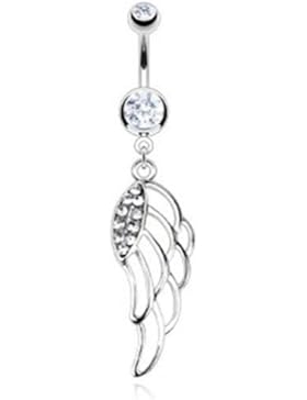 Paula & Fritz® Bauchnabelpiercing aus Edelstahl Chirurgenstahl 316L Anhänger K...