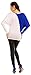 Zeta Ville Maternity - Women's Colour Block Jumper Dolman Sleeves Top - 104c (Royal Blue & White, UK 8/10)