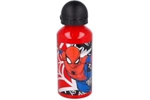 ILS I LOVE SHOPPING SPIDERMAN | Botella escolar de aluminio para niños, 400 ml con boquilla retráctil (Spider man)