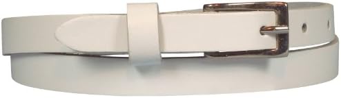 Mens Ladies Unisex Real Leather Belt Skinny Narrow Fashion 1/2" XXL 44-48" White