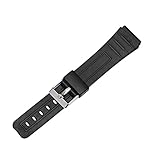 Brilcon Uhrenarmband, Silikon-Edelstahl-Schnalle, verstellbar, Ersatzteil, 16 mm, 18 mm, 20 mm Sportuhr B