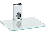 DVD Wall Bracket, DVD Wall Mount and Sky Box Wall mount bracket, Floating single clear glass shelf and White column (Electronics)