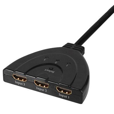 DIGIFLEX 3-Port-HDMI-Switch Verteiler Hub 1.3b für HD Video und Audio 1080p - 3