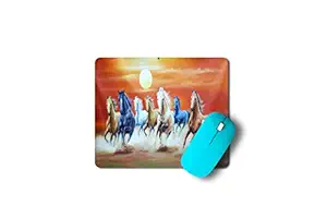 Seven Horses vastu Printed Mouse Pads [Rubber] [for Men & Women][for Boy & Girl][Computer Laptop Accessory] by Ashani Creation