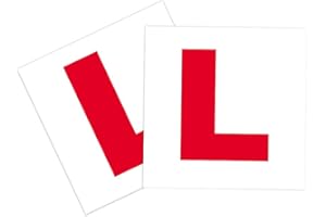 LOKITOKI Pack of 2 Waterproof L Plates Sticker – 180 × 180 mm Self-Adhesive UK Learner “L” Signs for Cars & Motorbikes, Regulation Size