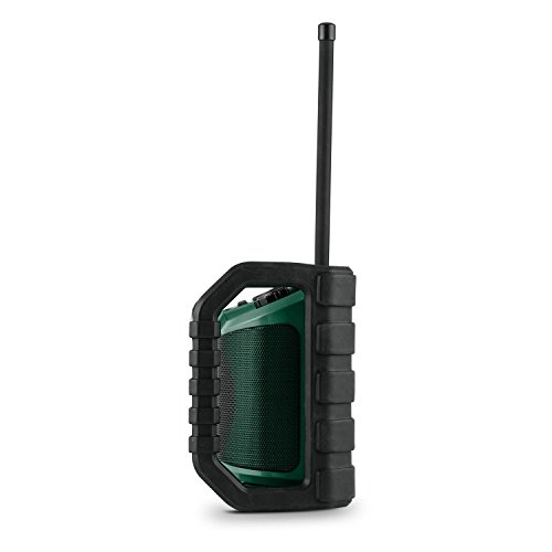 oneConcept Worksite Outdoor Baustellenradio Bluetooth Lautsprecher (spritzwassergeschützt, DAB+, UKW, MP3-fähiger USB Port, Weckfunktion, Batterie- oder Netzbetrieb) grün - 3