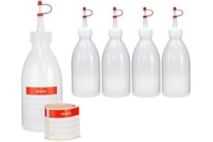 Octopus 5x 250 ml LDPE bottiglia di plastica squeeze bottle laboratory bottle garnish bottiglia di plastica spray bottle con punta di dosaggio o tappo a goccia per la cucina, il laboratorio o l'hobby