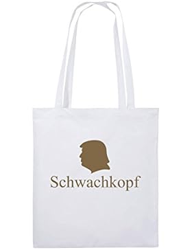 Comedy Bags - Schwachkopf - TRUMP - Jutebeutel bedruckt, Baumwolltasche zwei lange Henkel aus 100 % Baumwolle...