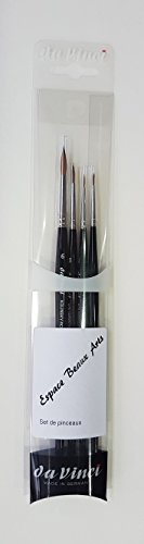 Preisvergleich Produktbild da Vinci Kolinsky Rotmarder Künstlerpinselset Pinselset 0, 1, 3, 6 .