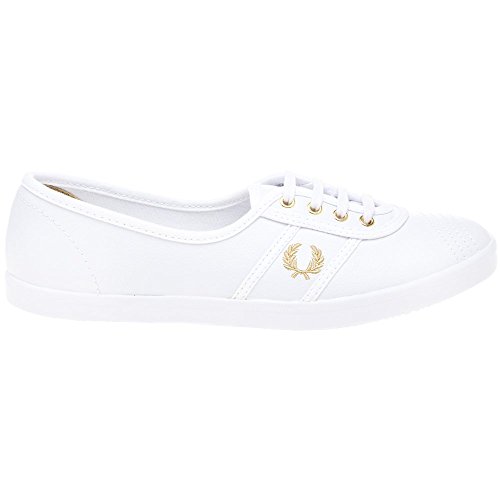 fred perry white & gold aubrey trainers