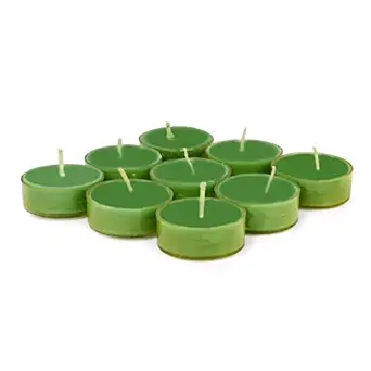 CRYSTALLINE ENERGY Green Apple Smokeless Scented Acrylic Tealight Candles for Home Decoration (Pack of 9)