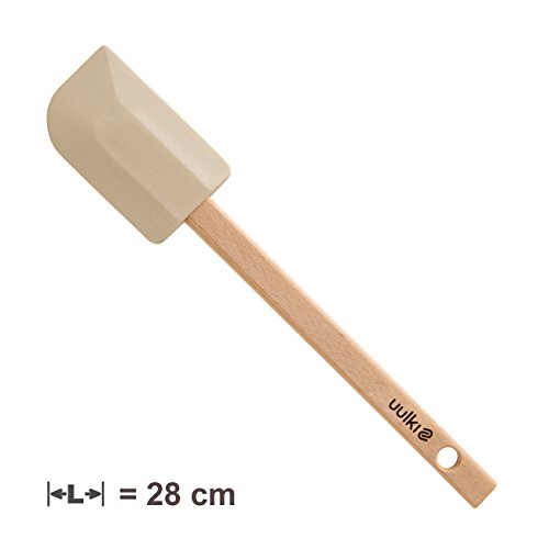 Uulki 3-teiliges Teigschaber Set aus Gummi und Buchenholz hergestellt in Europa – Wählen sie die richtige Größe für jede Verwendung - 2