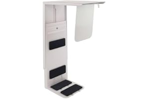 BRASQ PC-Halterung unter Schreibtisch, weiß, Computerhalterung Untertisch, platzsparend und höhenverstellbar, belastbar mit bis zu 30 kg, schnelle und einfache Montage