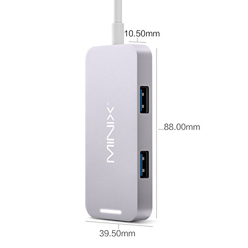 MINIX NEO-C-MGR Mini USB-C Multiport Adapter mit HDMI für Apple MacBook und MacBook Pro grau - 4