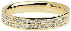 Buymyjewellery Diamond Two Row Wedding Ring - M