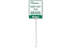 Geroclonup Yard Sign Keep Off the Grass Signs with Stake Outdoor Aluminum Yard Sign Rustproof Aluminum Metal Sign Fade Resistant Lawn Decoration for Outdoor 11.5x15cm