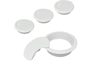 GRANTOP 80mm(3.15 inch) Desk Cable Wire Grommet, 4Pcs White Desk Grommet Cord Cable, Desk Table Grommet Cable Tidies for Home and Office Table Surface Port Hole Covers