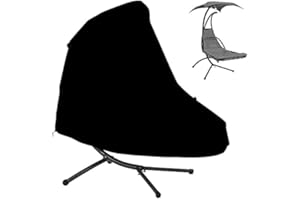 Uposao Black Waterproof Patio Hanging Chaise Lounge and Stand Cover Outdoor Hanging Curved Steel Chaise Hammock Lounge Chair Covers Durable 73 Inch Swing Chair Covers
