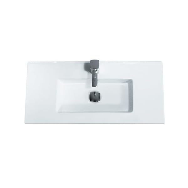 800 Vanity Unit with Basin for Bathroom Ensuite Cloakroom - Luxury Soft Closing White Compact Design - Inset Ceramic Hand Wash Sink - Modern Deep Fill 2 Door Storage Cupboard in Gloss Finish - includes Internal Shelf (Dimensions ** MDF Furniture Cabinet - Height: 825mm, Width: 813mm, Projection: 365mm ** Basin Weight: 13kg) - Image 6
