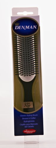 Denman Haarbürste Noir D3N, schwarzer Griff, weißes Gummikissen, 7-reihig - 3