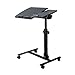 Produktbild NYJS Laptoptisch, Nachttisch, Mobiler Schreibtisch. Faltbares Heben Computer Tabletthalter, Innenministerium Vortragsstand Rolle, Schwarz (Größe: 60-95CM) Tischen,Computertisch (Farbe : Schwarz)