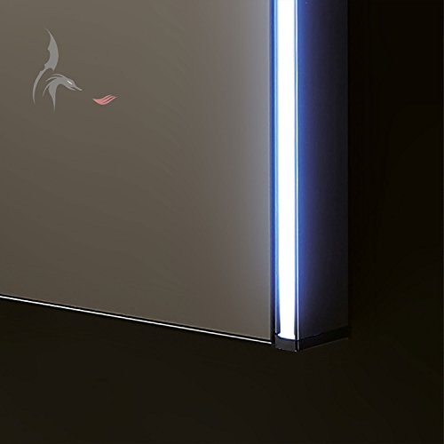 Badspiegel LED beleuchtet, Heilbronn 60x80cm, Badezimmerspiegel seitliche Lichtschienen, mit Touch Schalter, Energieklasse A+ - 4