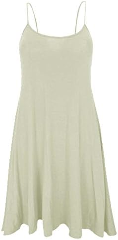 Women Celebrity Scoop Neck Sleeveless Swing Vest Dress Ladies Top Size 8-22 (M/L-UK(12-14), Offwhite)