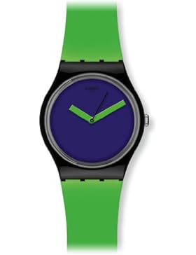 Swatch Unisex-Armbanduhr Gent Bicoloured Analog Plastik Green’n Violet GB267
