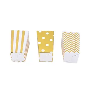 Popcorn Bags, Top Opening Popcorn Cups for Shower for Young People for Kids for Graduation Anniversary(Gold)