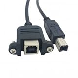 USB-Verlängerungskabel, Typ B, männlich zu weiblich, mit Schrauben, 50 cm.