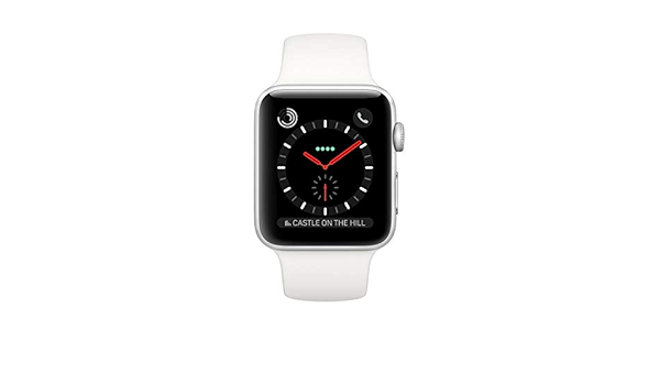 Apple Watch Series 3 (GPS + Cellular) - 42 mm - stainless steel - smart  watch with sport band - fluoroelastomer - soft white - band size 140-210 mm  - 16 GB - Wi-Fi, Bluetooth - 4G - 52.8 g: Amazon.co.uk: Electronics \u0026 Photo