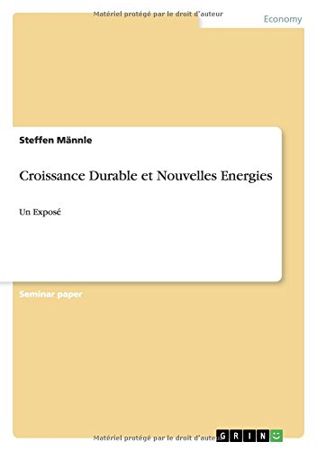 Croissance Durable Et Nouvelles Energies