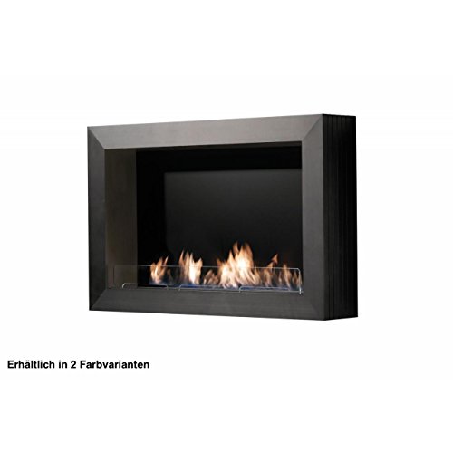 Rubyfires Ethanolkamin Wandkamin Kamin Atri Bioethanol Aluminium schwarz silber schwarz