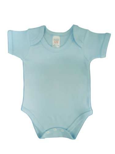 BabywearUK Body Vest Env Neck Short Sleeved - Sky blue - 3-6 months - British Made