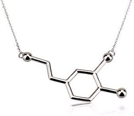 Buying Forward Silver Plated Dopamine Chemical Molecule Feel-Good Necklace