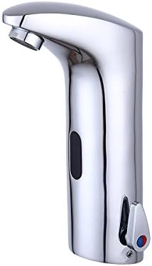Yuetai Automatic Sensor Touchless Faucet, Motion Activated Hands-Free Bathroom Vessel Sink Tap, Lead Free Certified, Hot&amp;Cold Mixer, Chrome Finish