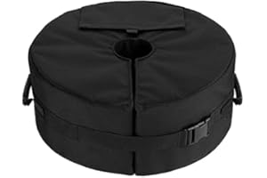 QDRECLOD Pieds de Parasols Sac de Poids,18" Amovible Rond Jardin Parasol Base Patio Umbrella Base Sandbag pour Extérieur Portable Base de Support pour Parasol Lourde Grande Ouverture&2 Poignées - 85 lbs