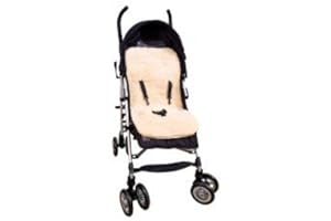 The Wool Company Large Sheepskin Pram Liner - Soft Natural Sheepskin with Cotton Backing - Universal Fitting for Most Prams